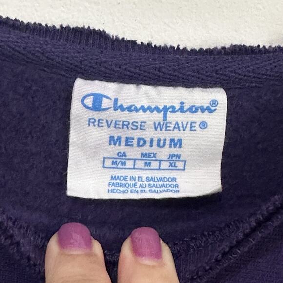Vintage Champion Reverse Weave Womens Sweatshirt M Raw Hem LSU Tigers Purple - Picture 5 of 9